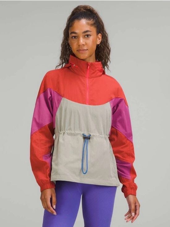 lululemon athletica Jackets & Blazers - Lululemon Evergreen Anorak Pink Punch Pink Lychee Raw Linen Windbreaker